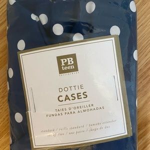 NWT PB Teen Navy Dottie Pillowcases